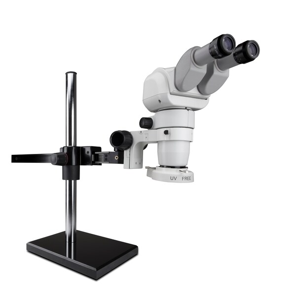 Ergo Stereo Zoom Microscope With LED Ring Light On A Gliding Stand.